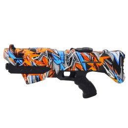 LEAN Toys Karabin Na Wodę Elektryczny Automatyczny Graffiti Pomarańczowy Zasięg 10m