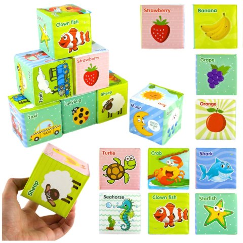 LEAN Toys Klocki Edukacyjne Kostki Kolorowe Literki Zwierzątka Nauka 8ele. LEAN Toys Klocki Edukacyjne Kostki Kolorowe Literki Zwierzątka Nauka 8ele.