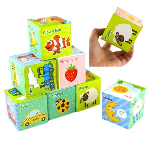 LEAN Toys Klocki Edukacyjne Kostki Kolorowe Literki Zwierzątka Nauka 8ele. LEAN Toys Klocki Edukacyjne Kostki Kolorowe Literki Zwierzątka Nauka 8ele.