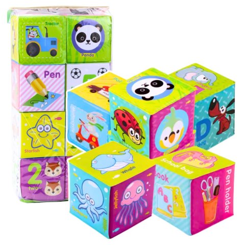 LEAN Toys Klocki Kostki Kolorowe Edukacyjne Literki Zwierzątka Nauka 8ele. LEAN Toys Klocki Kostki Kolorowe Edukacyjne Literki Zwierzątka Nauka 8ele.