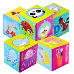 LEAN Toys Klocki Kostki Kolorowe Edukacyjne Literki Zwierzątka Nauka 8ele.