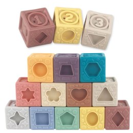 LEAN Toys Klocki Miękkie Sensoryczne Edukacyjne Strukturowe Kolorowe 12szt
