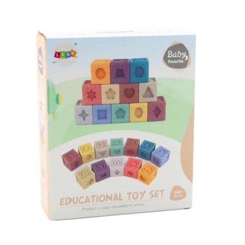 LEAN Toys Klocki Miękkie Sensoryczne Edukacyjne Strukturowe Kolorowe 12szt LEAN Toys Klocki Miękkie Sensoryczne Edukacyjne Strukturowe Kolorowe 12szt