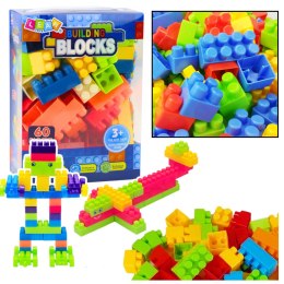 LEAN Toys Klocki W Pudełku Edukacyjne Duże Budowlane Zestaw Kolorowe 60 ele.
