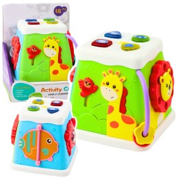 LEAN Toys Kostka Edukacyjna Wielofunkcyjna Interaktywna Światła Dźwięki