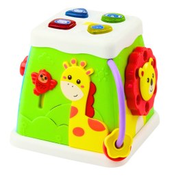 LEAN Toys Kostka Edukacyjna Wielofunkcyjna Interaktywna Światła Dźwięki