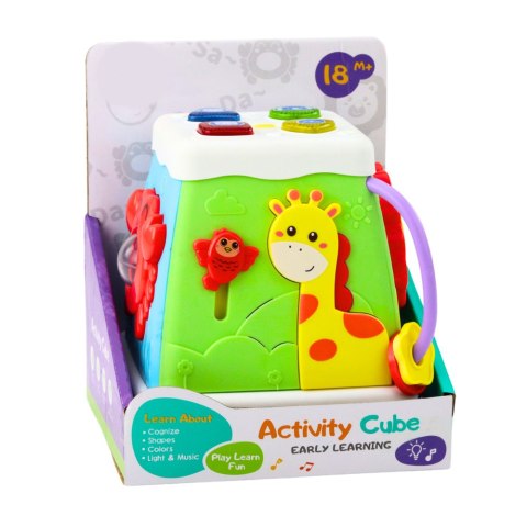 LEAN Toys Kostka Edukacyjna Wielofunkcyjna Interaktywna Światła Dźwięki LEAN Toys Kostka Edukacyjna Wielofunkcyjna Interaktywna Światła Dźwięki
