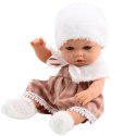 LEAN Toys Lalka Bobas Beżowa Sukienka Czapka Kołnierzyk Skarpetki