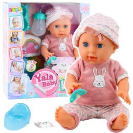 LEAN Toys Lalka Bobas Niemowlak Siusiająca Różowa Zestaw Akcesoria Dźwięki 35cm