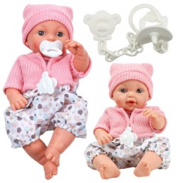 LEAN Toys Lalka Bobas Niemowlę Czapka Sweterek Smoczek Dźwięki