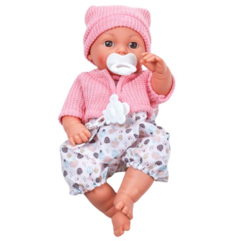 LEAN Toys Lalka Bobas Niemowlę Czapka Sweterek Smoczek Dźwięki LEAN Toys Lalka Bobas Niemowlę Czapka Sweterek Smoczek Dźwięki