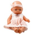 LEAN Toys Lalka Bobas Różowa Sukienka Z Koronką i Gwiazdką Opaska