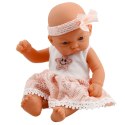LEAN Toys Lalka Bobas Różowa Sukienka Z Koronką i Gwiazdką Opaska