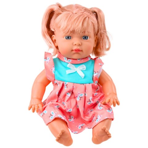 LEAN Toys Lalka Bobas W Kolorowej Sukience Kucyki Butelka Dźwięk LEAN Toys Lalka Bobas W Kolorowej Sukience Kucyki Butelka Dźwięk