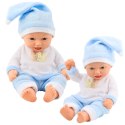 LEAN Toys Lalka Bobas W Niebieskiej Piżamce Czapeczka z Pomponem