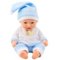 LEAN Toys Lalka Bobas W Niebieskiej Piżamce Czapeczka z Pomponem