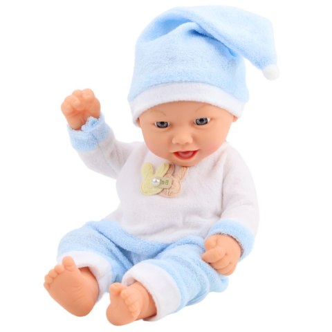 LEAN Toys Lalka Bobas W Niebieskiej Piżamce Czapeczka z Pomponem LEAN Toys Lalka Bobas W Niebieskiej Piżamce Czapeczka z Pomponem