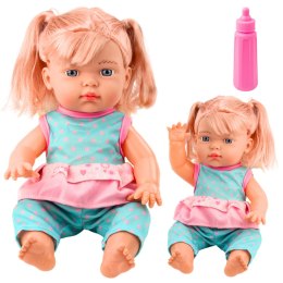 LEAN Toys Lalka Bobas W Turkusowym Komplecie Kucyki Butelka Dźwięk