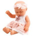 LEAN Toys Lalka Śpiący Bobas Różowa Sukienka Z Koronką i Gwiazdką Opaska