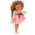 LEAN Toys Lalka W Różowej Sukience z Kokardą Długie Brązowe Włosy