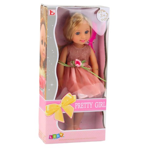 LEAN Toys Lalka W Sukience z Kokardką Długie Włosy Różowa Grzebień 38cm LEAN Toys Lalka W Sukience z Kokardką Długie Włosy Różowa Grzebień 38cm