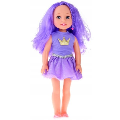 LEAN Toys Lalka W Sukience z Koroną Długie Włosy Fioletowa Szczotka 38cm LEAN Toys Lalka W Sukience z Koroną Długie Włosy Fioletowa Szczotka 38cm