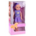 LEAN Toys Lalka W Sukience z Koroną Długie Włosy Fioletowa Szczotka 38cm