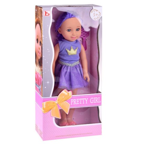 LEAN Toys Lalka W Sukience z Koroną Długie Włosy Fioletowa Szczotka 38cm LEAN Toys Lalka W Sukience z Koroną Długie Włosy Fioletowa Szczotka 38cm