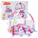LEAN Toys Mata Edukacyjna Dla Niemowląt Basen Na Kulki 3w1 Jednorożec Różowa
