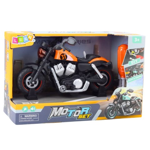 LEAN Toys Motocykl Do Skręcania Rozkręcania DIY Światła Dźwięki Pomarańczowy LEAN Toys Motocykl Do Skręcania Rozkręcania DIY Światła Dźwięki Pomarańczowy