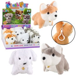 LEAN Toys Pluszowy Piesek Z Kręcącym Ogonkiem Brelok Zawieszka