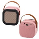 LEAN Toys Zestaw Karaoke Głośnik Mikrofon Bezprzewodowy K12 RGB Bluetooth Różowy