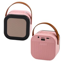 LEAN Toys Zestaw Karaoke Głośnik Mikrofon Bezprzewodowy K12 RGB Bluetooth Różowy