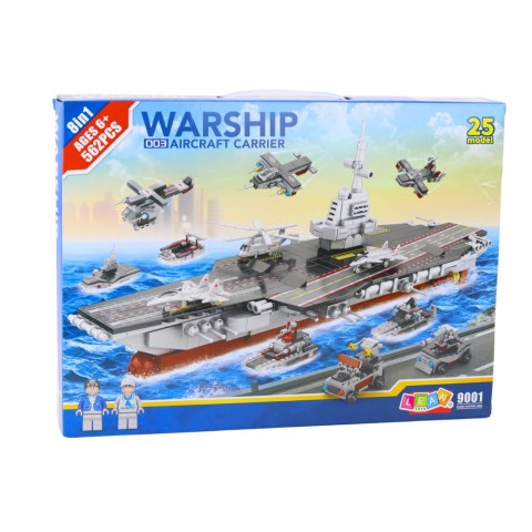 LEAN Toys Zestaw Klocków Konstrukcyjnych Lotniskowiec Okręt Wojenny 562el LEAN Toys Zestaw Klocków Konstrukcyjnych Lotniskowiec Okręt Wojenny 562el