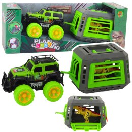 LEAN Toys Zestaw Samochód Terenowy Klatka Z Dinozaurem T-Rex
