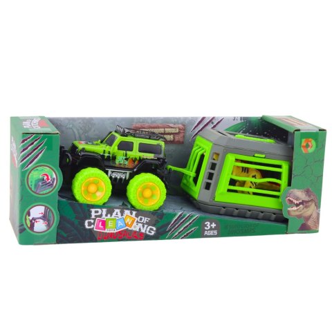 LEAN Toys Zestaw Samochód Terenowy Klatka Z Dinozaurem T-Rex LEAN Toys Zestaw Samochód Terenowy Klatka Z Dinozaurem T-Rex