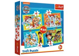 Trefl Puzzle Puzzle - 4w1 (12, 15, 20, 24) - Wesoła ekipa Psiego Patrolu Trefl 34346