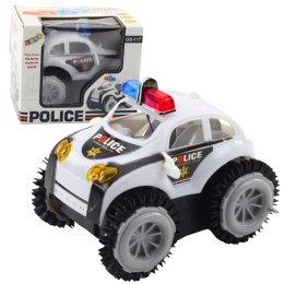 LEAN TOYS Autko Policyjne Przewrotek Czujnik Przeszkód 360° Światła Dźwięki Biały