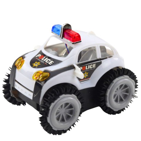LEAN TOYS Autko Policyjne Przewrotek Czujnik Przeszkód 360° Światła Dźwięki Biały LEAN TOYS Autko Policyjne Przewrotek Czujnik Przeszkód 360° Światła Dźwięki Biały