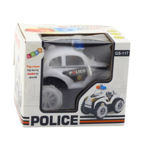 LEAN TOYS Autko Policyjne Przewrotek Czujnik Przeszkód 360° Światła Dźwięki Biały LEAN TOYS Autko Policyjne Przewrotek Czujnik Przeszkód 360° Światła Dźwięki Biały