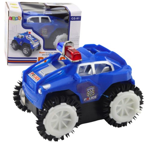 LEAN TOYS Autko Policyjne Przewrotek Czujnik Przeszkód 360° Światła Dźwięki Niebieski LEAN TOYS Autko Policyjne Przewrotek Czujnik Przeszkód 360° Światła Dźwięki Niebieski