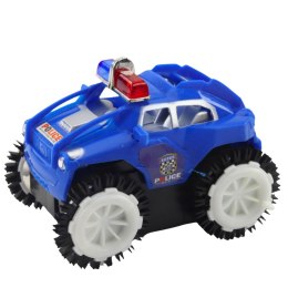 LEAN TOYS Autko Policyjne Przewrotek Czujnik Przeszkód 360° Światła Dźwięki Niebieski