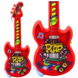 LEAN TOYS Gitara Elektryczna Dla Dzieci Melodie Gama Solmizacyjna Czerwona 29cm