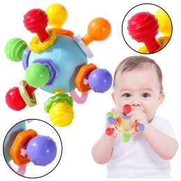 LEAN TOYS Gryzak Zabawka Sensoryczna Z Grzechotką Dla Niemowląt Kolorowa