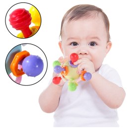 LEAN TOYS Gryzak Zabawka Sensoryczna Z Grzechotką Dla Niemowląt Kolorowa