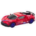 LEAN Toys Auto Sportowe Czujnik Przeszkód Kula Led Obrót 360° Światła Dźwięk Czerwone