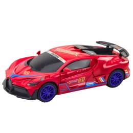 LEAN Toys Auto Sportowe Czujnik Przeszkód Kula Led Obrót 360° Światła Dźwięk Czerwone