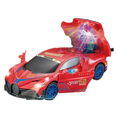 LEAN Toys Auto Sportowe Czujnik Przeszkód Kula Led Obrót 360° Światła Dźwięk Czerwone LEAN Toys Auto Sportowe Czujnik Przeszkód Kula Led Obrót 360° Światła Dźwięk Czerwone