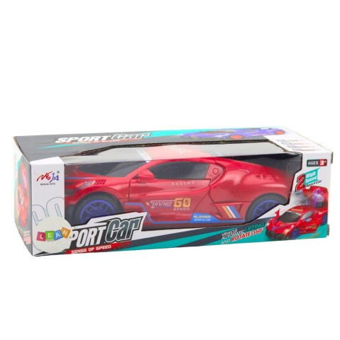 LEAN Toys Auto Sportowe Czujnik Przeszkód Kula Led Obrót 360° Światła Dźwięk Czerwone LEAN Toys Auto Sportowe Czujnik Przeszkód Kula Led Obrót 360° Światła Dźwięk Czerwone