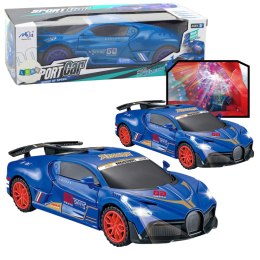 LEAN Toys Auto Sportowe Czujnik Przeszkód Kula Led Obrót 360° Światła Dźwięk Niebieski